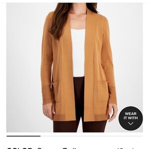 JM Collections Cardigan sweater, mustard color, medium